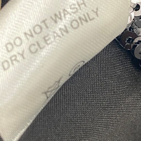 Tyler Boe Porter Dress Sequined V Neck Balloon Sleeves Mini Black Womens Small - Picture 10 of 10